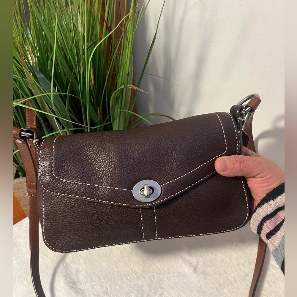 Coach Dark Brown Leather Crossbody Bag